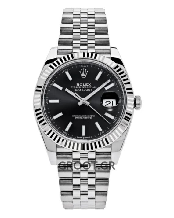 Rolex Datejust Steel Black Dial Jubilee 41Mm