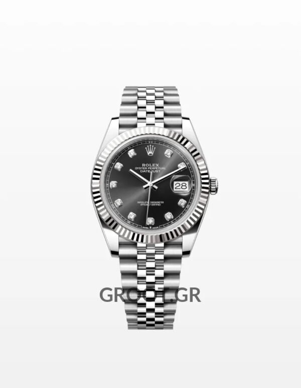 Rolex Datejust Steel Black Diamonds Dial Jubilee 41Mm