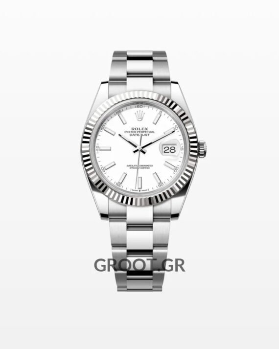 Rolex Datejust Steel White Dial Oyster 41Mm