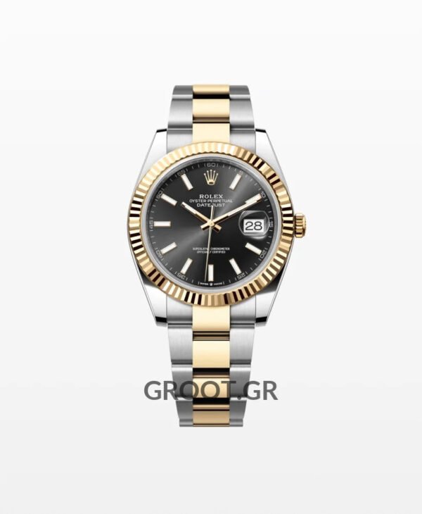 Rolex Datejust Two Tone Black Dial Oyster 41Mm