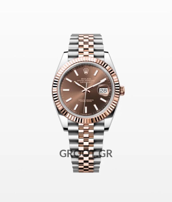 Rolex Datejust Two Tone Pink Gold Chocolate Dial Jubilee 41Mm