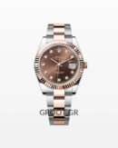 Rolex Datejust Two Tone Pink Gold Chocolate Dial Oyster 41Mm