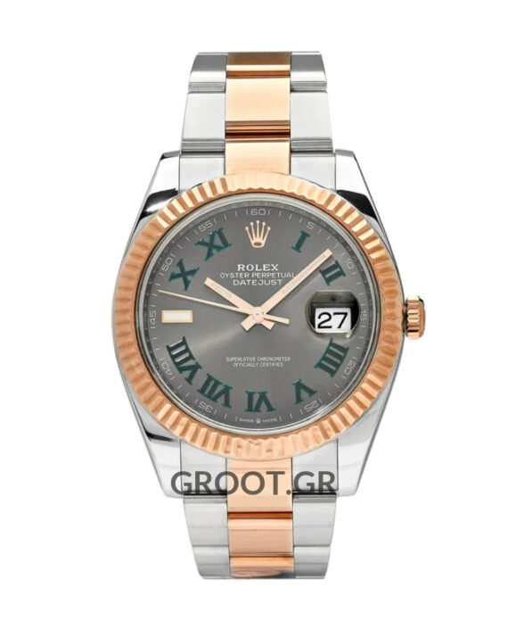 Rolex Datejust Wimbledon Two Tone Pink Gold Oyster 41Mm