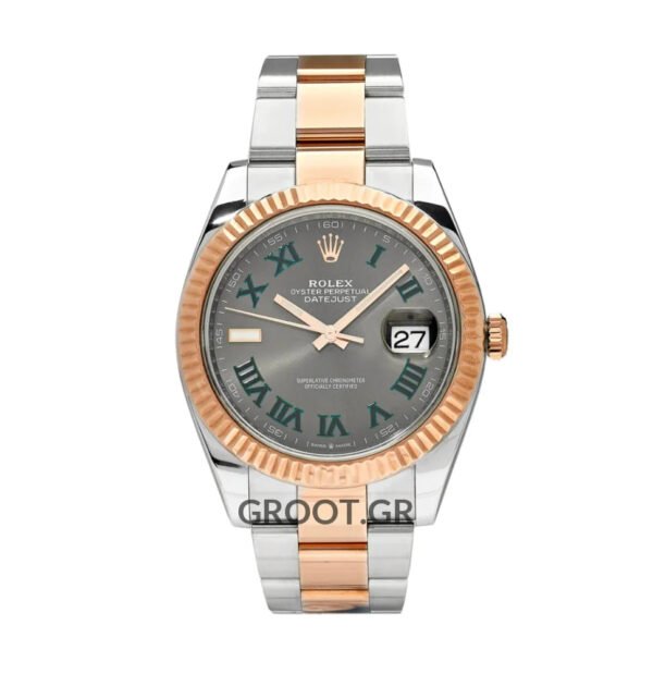 Rolex Datejust Wimbledon Two Tone Pink Gold Oyster 41Mm