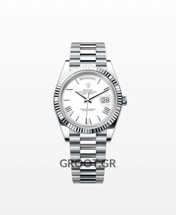 Rolex Day-Date White Gold Roman Dial 40Mm