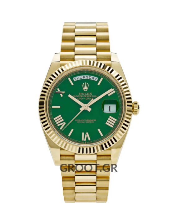 Rolex Day-Date Yellow Gold Green Dial President 40Mm