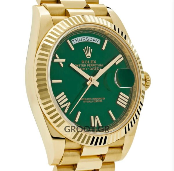 Rolex Day-Date Yellow Gold Green Dial President 40Mm