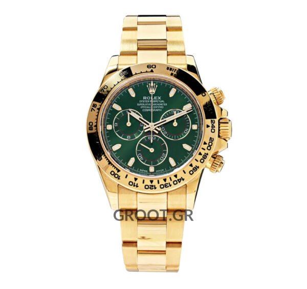 Rolex Daytona Yellow Gold Green Dial 40Mm