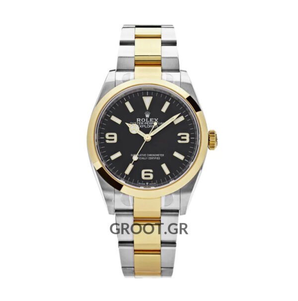 Rolex Explorer Two Tone Black Dial 36Mm