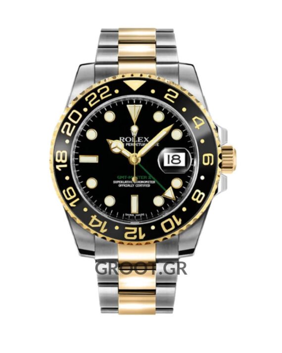 Rolex Gmt-Master Ii Two Tone Yellow Gold Black Dial 40Mm