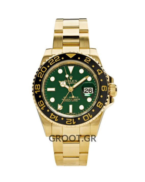 Rolex Gmt-Master Ii Yellow Gold Green Dial 40Mm