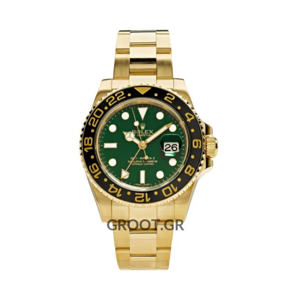 Rolex Gmt-Master Ii Yellow Gold Green Dial 40Mm