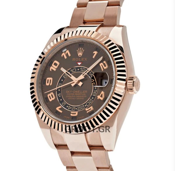 Rolex Sky-Dweller Rose Gold Chocolate Arabic Dial 42Mm