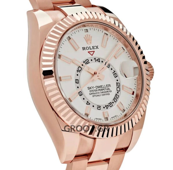 Rolex Sky-Dweller Rose Gold White Dial 42Mm