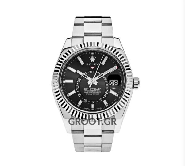 Rolex Sky-Dweller Stainless Steel Black Dial Oyster Bracelet 42Mm