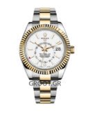 Rolex Sky-Dweller Steel Yellow Gold White Dial Oyster 42Mm