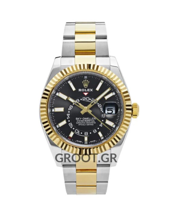 Rolex Sky-Dweller Two Tone Black Dial Oyster 42Mm