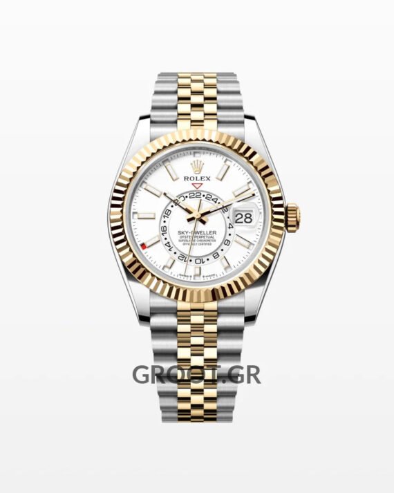 Rolex Sky-Dweller Two Tone White Dial Jubilee 42Mm