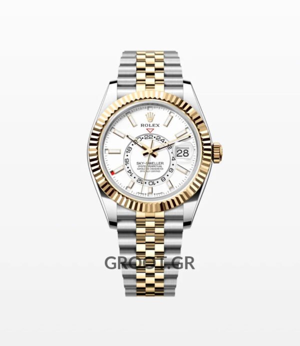 Rolex Sky-Dweller Two Tone White Dial Jubilee 42Mm