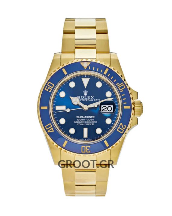 Rolex Submariner Date Yellow Gold Blue Dial Ceramic Bezel 41Mm