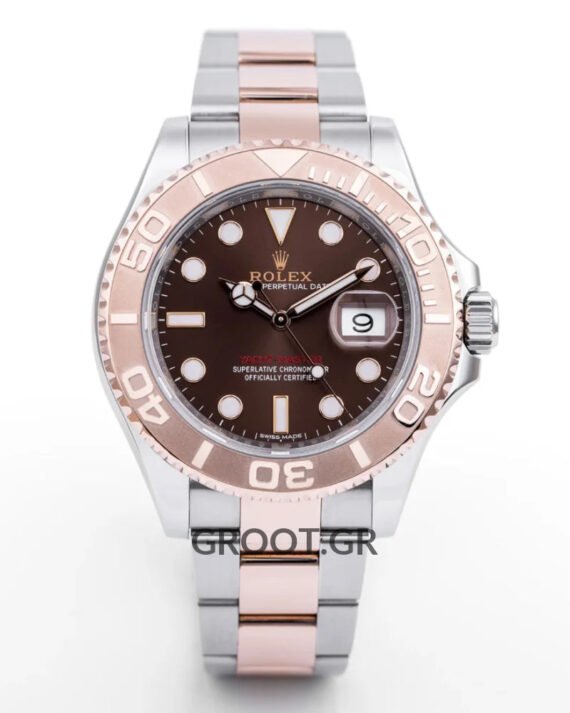 Rolex Yacht-Master Two Tone Pink Gold Chocolate Dial 40Mm