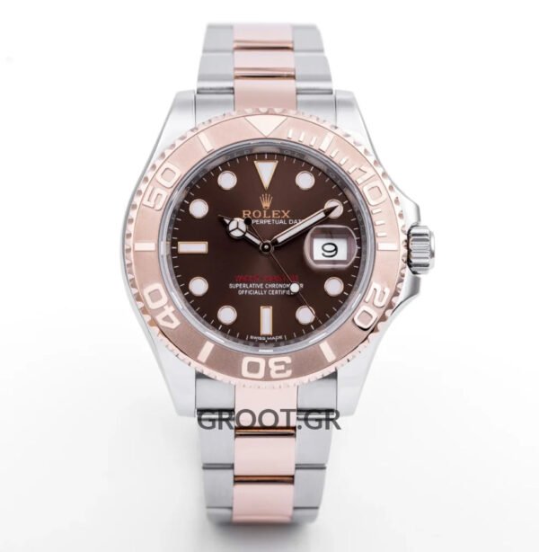 Rolex Yacht-Master Two Tone Pink Gold Chocolate Dial 40Mm